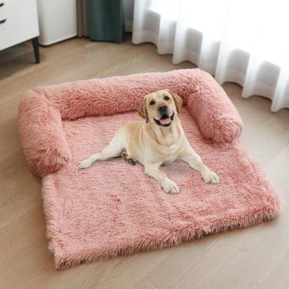 Cozy Removable Plush Large Dog Bed - Washable Calming Cushion for Cats & Dogs, Perfect for Winter!