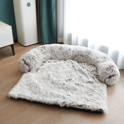 Cozy Removable Plush Large Dog Bed - Washable Calming Cushion for Cats & Dogs, Perfect for Winter!