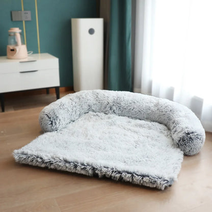 Cozy Removable Plush Large Dog Bed - Washable Calming Cushion for Cats & Dogs, Perfect for Winter!