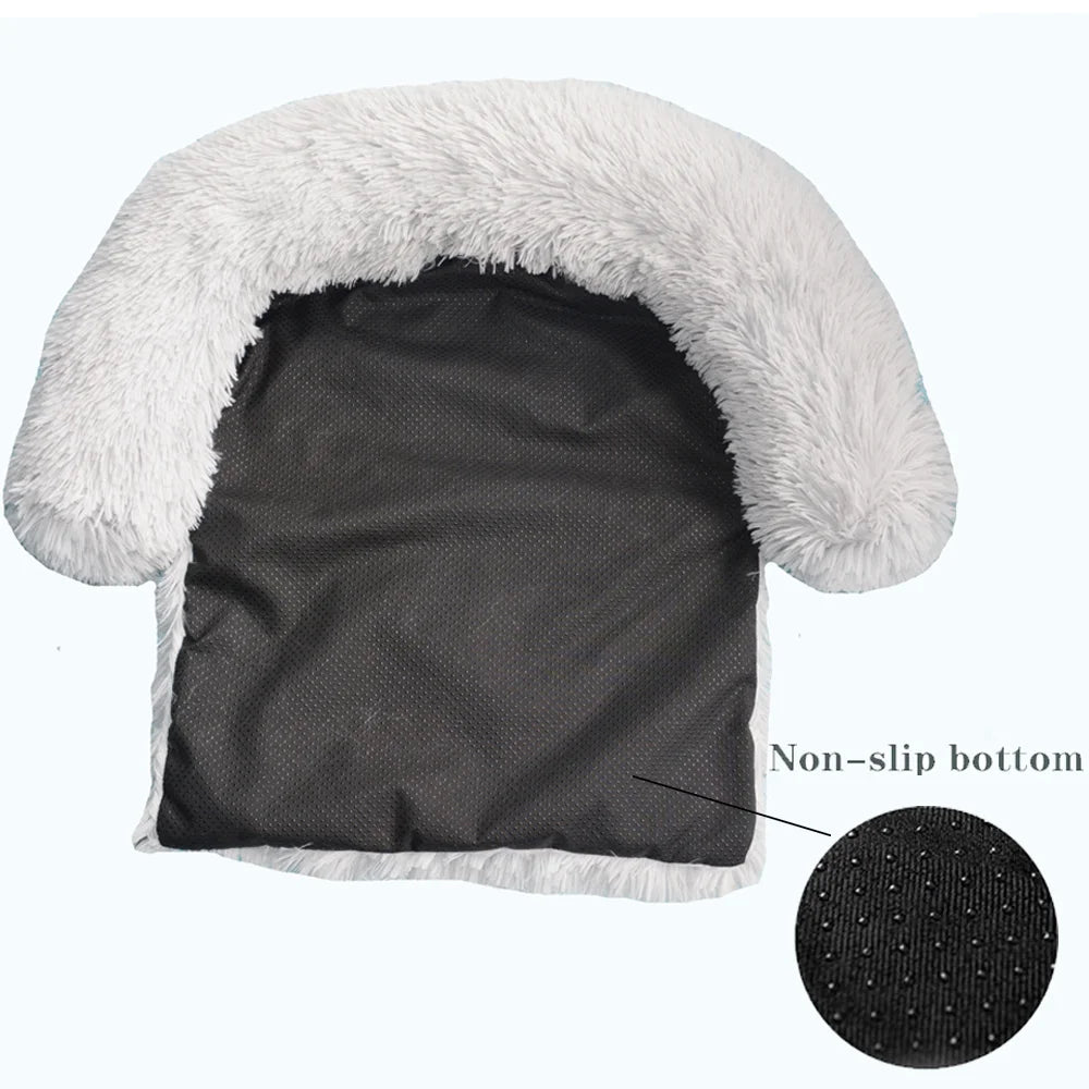 Cozy Removable Plush Large Dog Bed - Washable Calming Cushion for Cats & Dogs, Perfect for Winter!